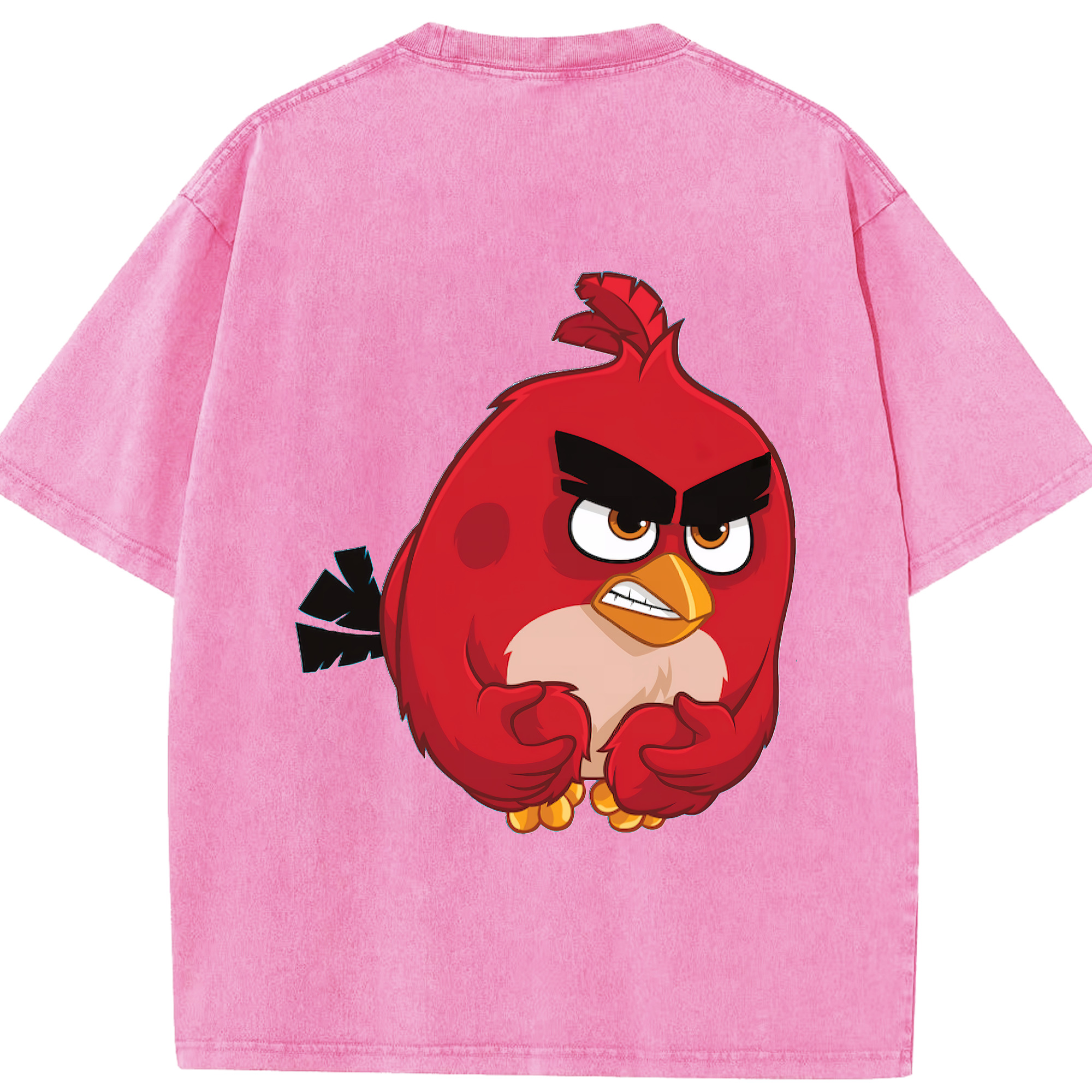 （画像用） Angry Birds アングリーバード 綿100% ヴィンテージ風 半袖Tシャツ（背面プリント）